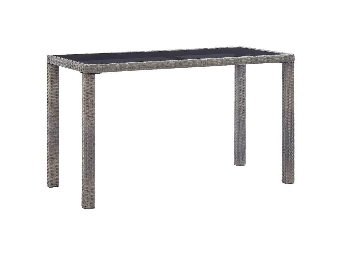 Mesa de jardín LOVELY HOME de mimbre con pies en antracita (123 x 60 x 74 cm)