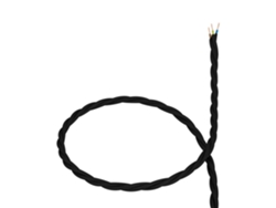 Cable Textil Eléctrico Trenzado Negro