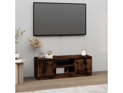 Estantería/Mueble de TV con Puerta 102X30X36 Cm Roble Ahumado