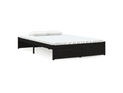 Maison Exclusive - Estructura De Cama Sin Colchón Madera Maciza Negro 120x190 Cm