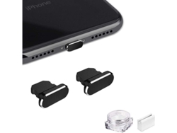 Tapón Metálico Antipolvo Para Iphone 14 13 12 11 X Xs Xr 8 7 Se Mini Plus Pro, Paquete De 2 Con Estuche De Almacenamiento (negro)