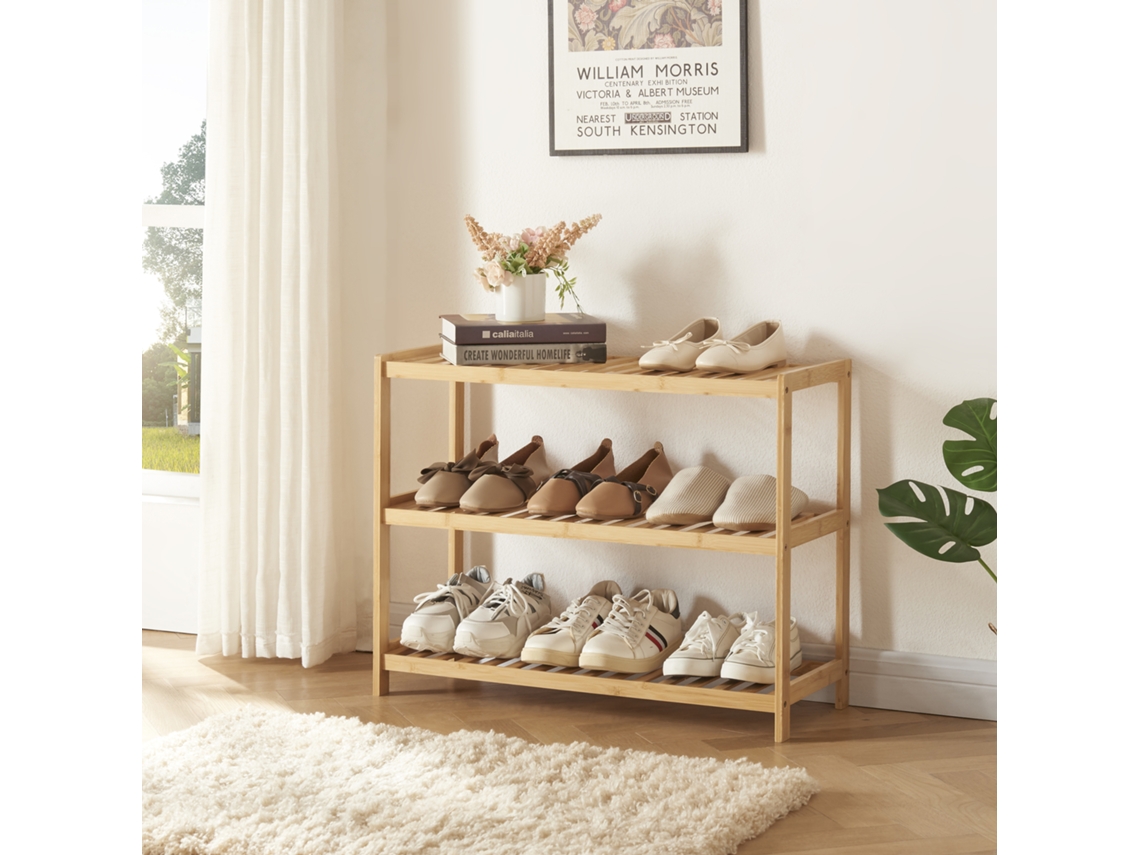 Zapatero Dammfleth de 3 niveles para 9 pares bambú 55 x 68 x 27 cm - Natural [EN.CASA]