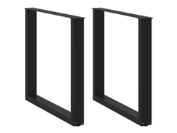 Patas Para Mesa De Comedor En Forma De U 2 Uds Acero Negro