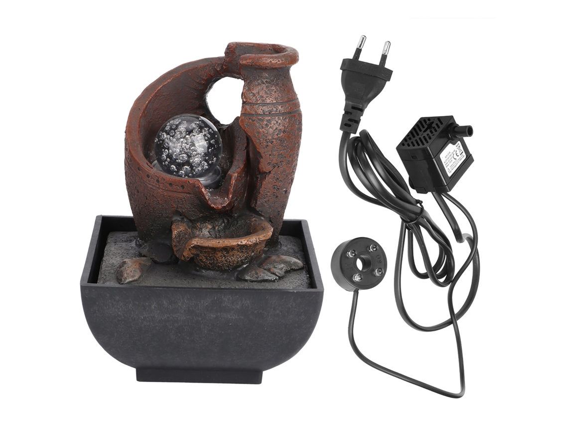 Fuente De Mesa Con Luz Led Para Decoración Del Hogar Y El Patio, Material De Resina, Bola Silenciosa, Enchufe Europeo De 220 V.
