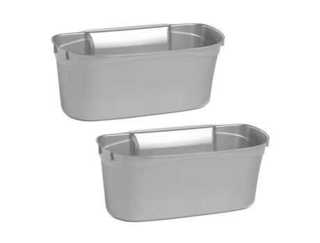 PLASTIC FORTE Lote de 2 Cestas Recogedoras para Cocina Multiusos Colgantes Plata