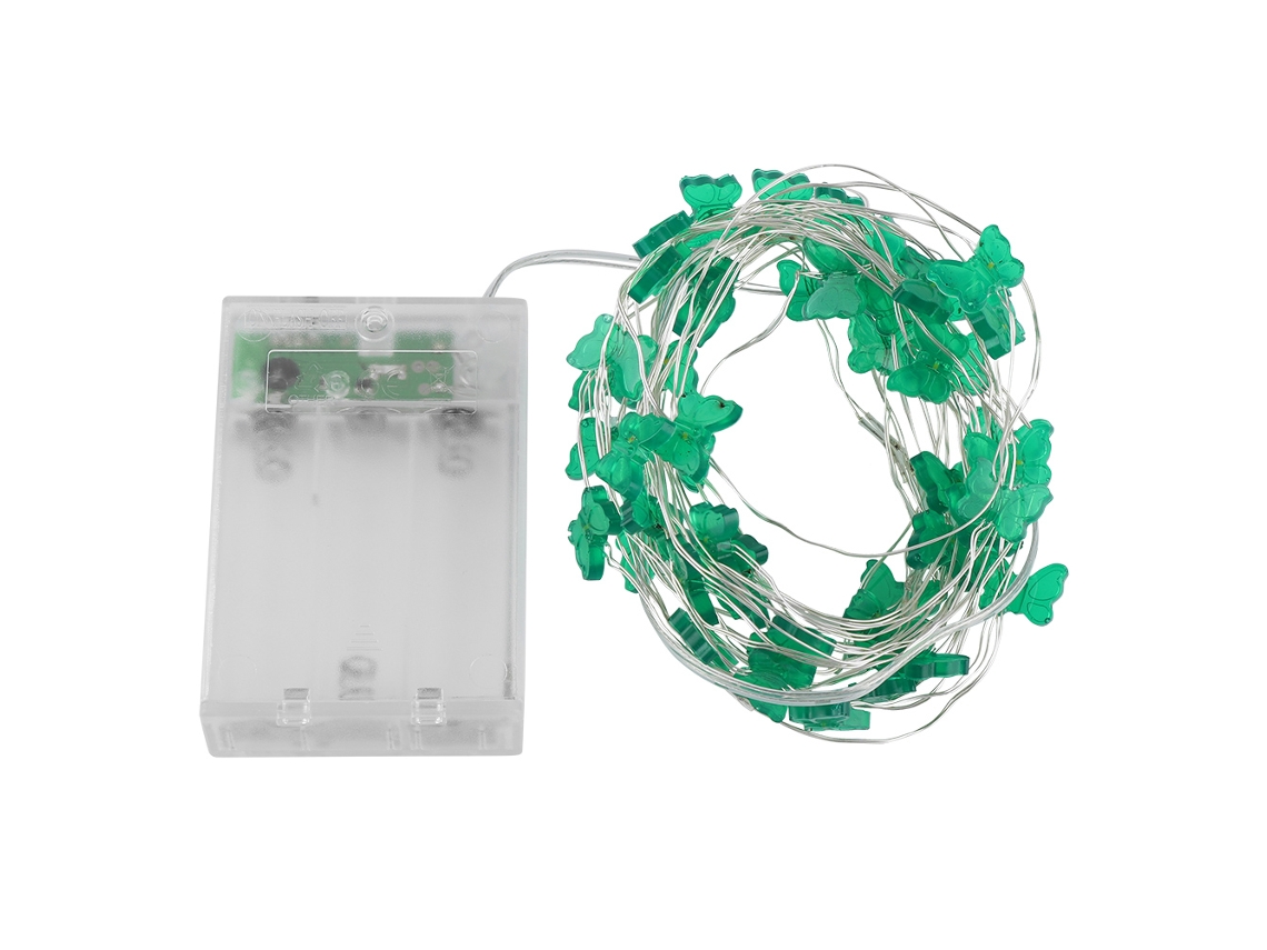 2026-luz De Cadena Con 50 Led Mariposa Batería Para Decoración De Boda Fiesta Jardín Colgante Blanca