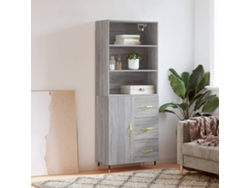 Aparador Alto Madera Contrachapada Gris Sonoma 69,5x34x180 Cm