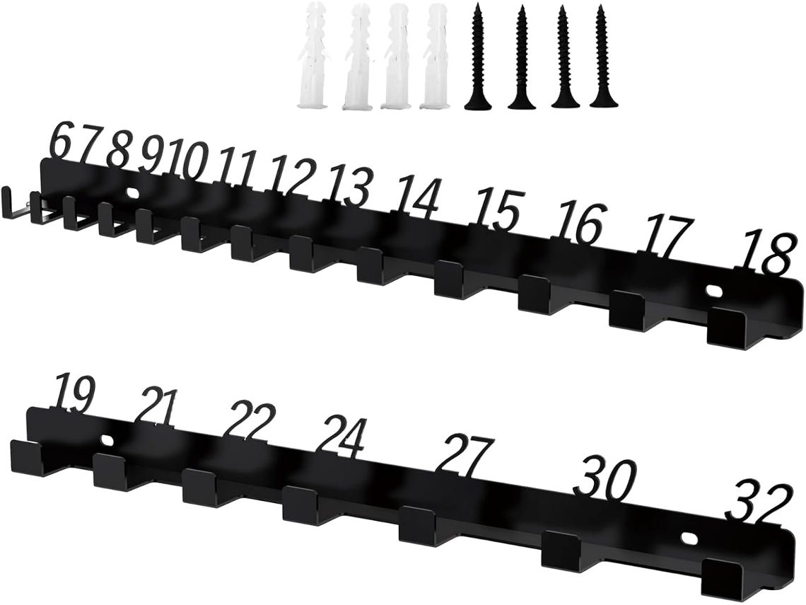 Soporte Ajustable Para Llaves Inglesas - Soporte De Pared Para Utensilios De Cocina, Ideal Para Garaje O Cobertizo.