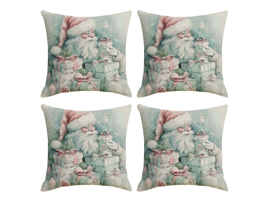 Fundas de cojines navideños con temática de Papá Noel y Muñeco de Nieve TRUYUETY