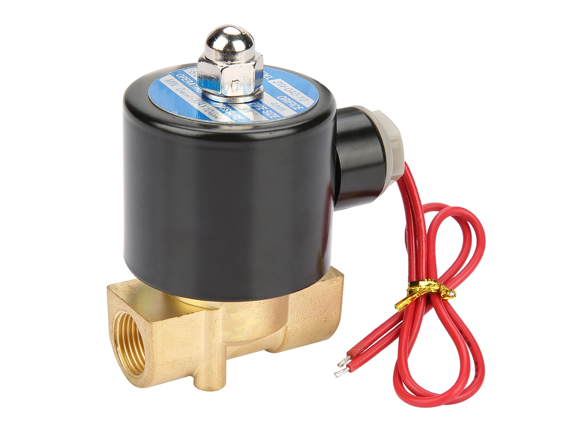 Válvula solenoide elétrica de 2 vias, ação direta, em latão, G3/8 (110 V CA)