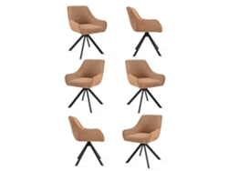 Sillas De Comedor Goeurvant 1178(pack De 6, Naranja, Chenilla)