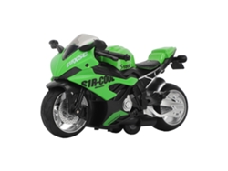 Dan26-juguete Moto De Aleación Con Retroceso, Efectos De Sonido Y Luz, Modelo De Moto Simulador Verde