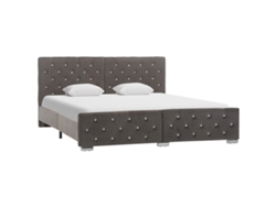 Estructura De Cama Sin Colchón Terciopelo Gris 160x200 Cm