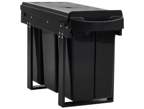 vidaXL Cubo de basura de cocina extraíble reciclaje cierre suave 36 L