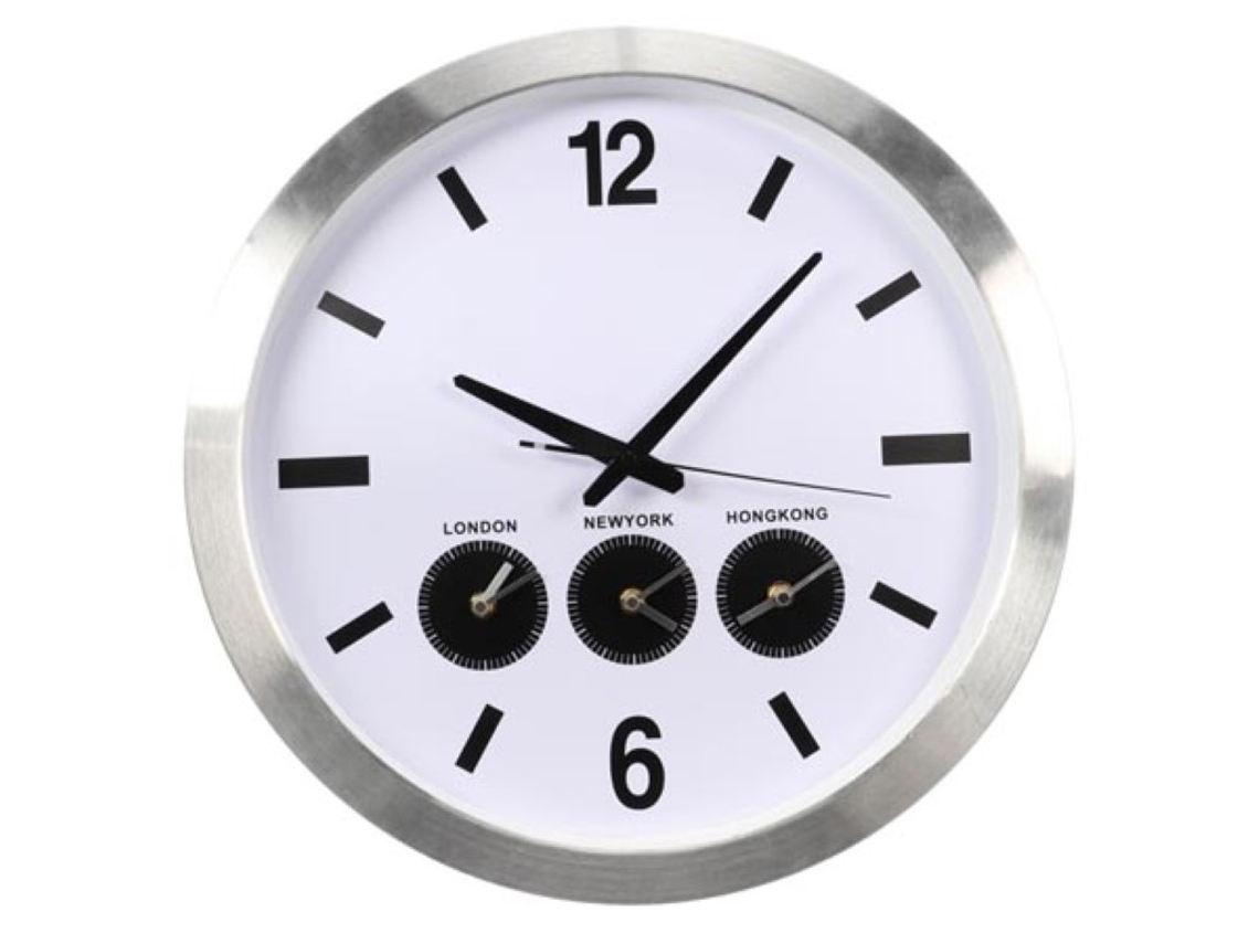 Reloj de pared de aluminio con tres tiempos rurales - Ø 45,5 cm VELLEMAN