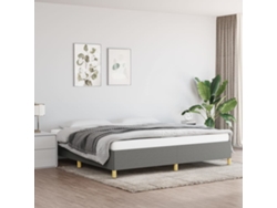 Cama Sin Colchón Tela Gris Oscuro 200x200 Cm