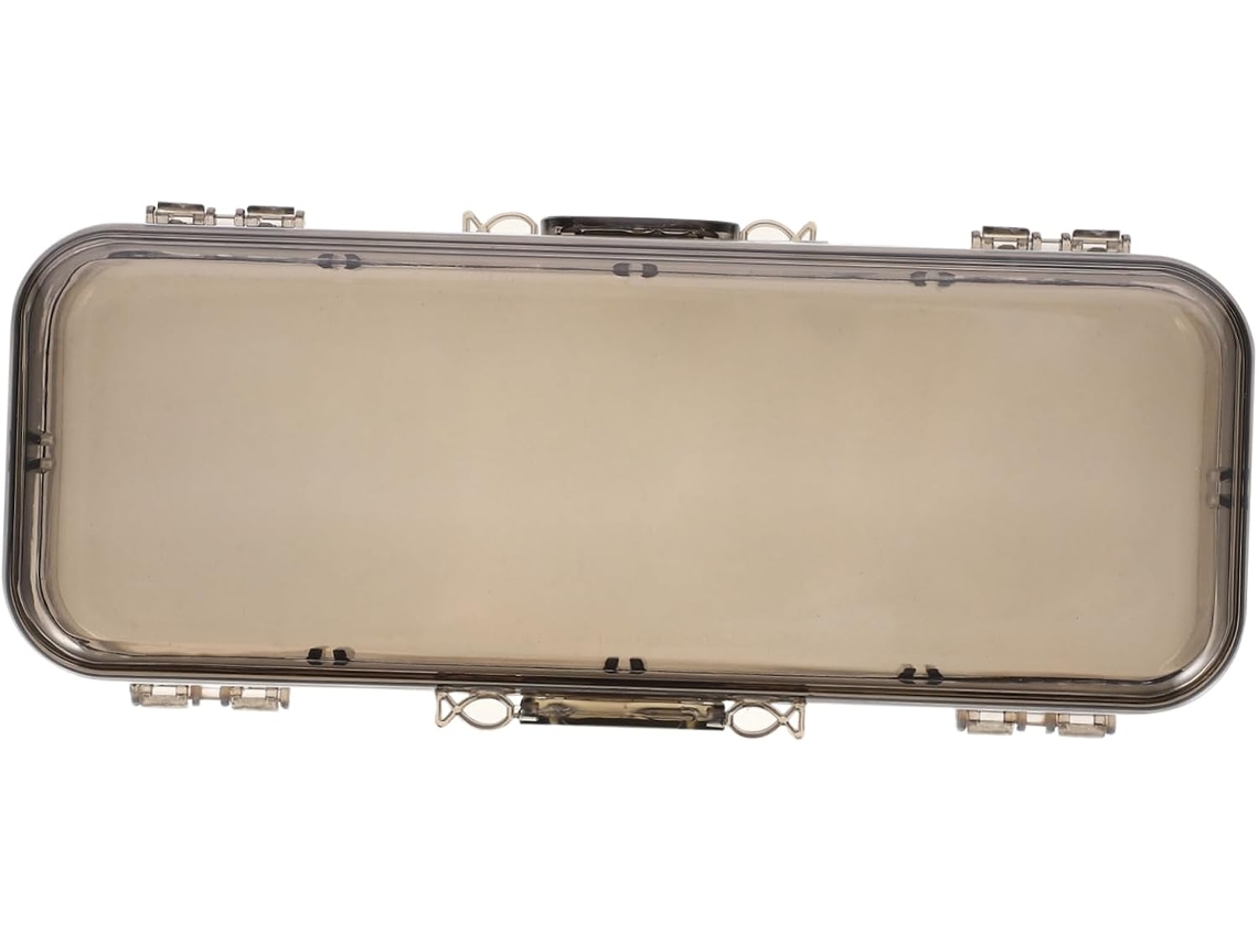 Estuche transparente para lápices, ligero, duradero y portátil, ideal para material escolar.