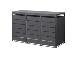 Cobertizo Ml-design De Acero Para Ocultar 3 Cubos De Basura De 240l Antracita 196x80x120cm