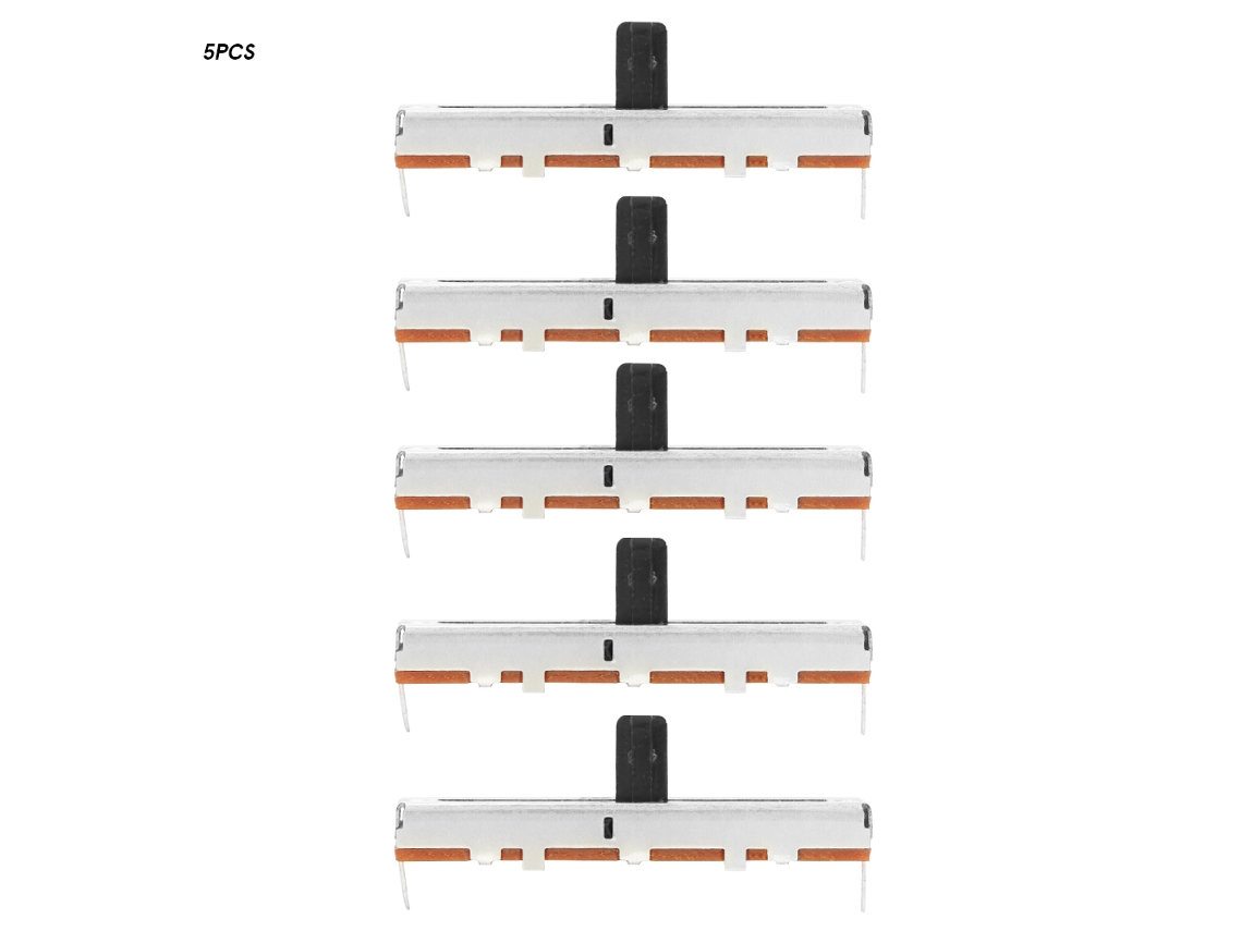 5 Potenciómetros Lineales Deslizantes Rectos De Alta Calidad De 45x30 Mm
