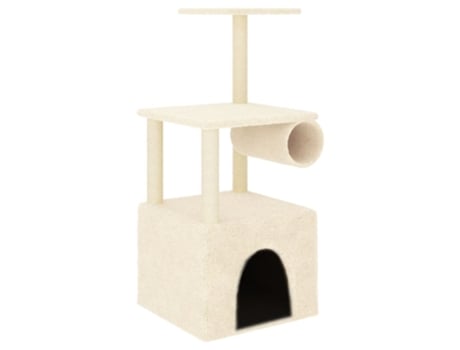 Rascador para gatos con postes de sisal color crema VIDAXL (109,5 cm)