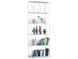 Estantería Loft 70 Cm Akord Metálica Blanco Con 6 Estantes En Blanco 70x32x191 Cm