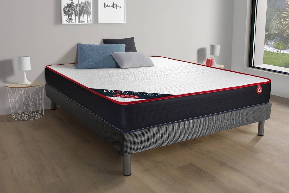 Conjunto de Somier + Colchón VITALIT Vitalpower (150x200 cm - Espuma Viscoelástica)