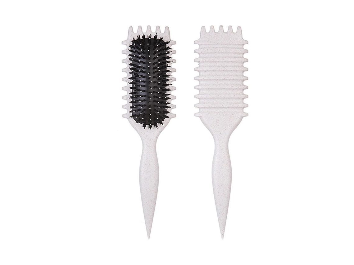 2 cepillos rizadores con cerdas masajeadoras, cepillo antienredos, accesorio para el cabello beige Tommy01