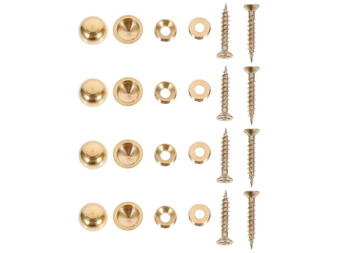 8 Tornillos De Latón Decorativos Con Tapa Y Arandela Para Espejos Muebles De Vidrio Hogar Oficina 2,5x1,3x0,56cm Oro