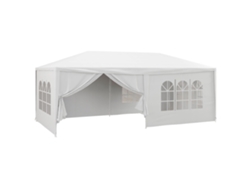Cenador Desmontable De Exterior 6x3 M Con 4 Ventanas 2 Puertas Con Cremallera 6 Paredes Laterales E Impermeable Blanco