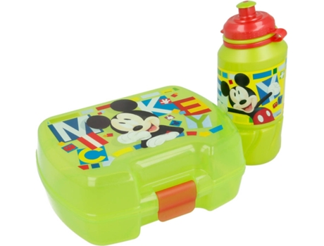 Lonchera MICKEY MOUSE (Verde - Plástico - 18 x 13 x 7 cm)