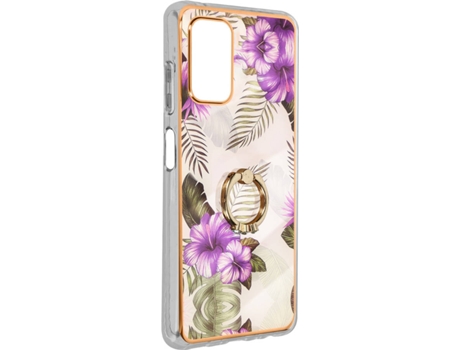Funda Samsung Galaxy A32 5G AVIZAR Floral con Anillo de Soporte (Morado)