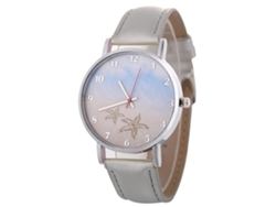 Elegante y casual reloj de cuarzo unisex para parejas (gris)