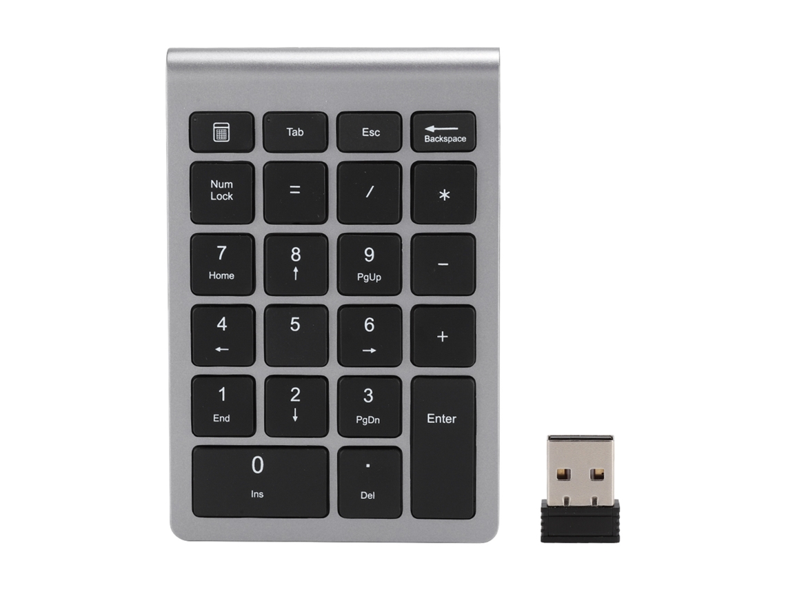Teclado Numérico Inalámbrico De 22 Teclas, Usb 2.4g, Mini Con Receptor, Gris Hierro, Para Windows Y Linux.