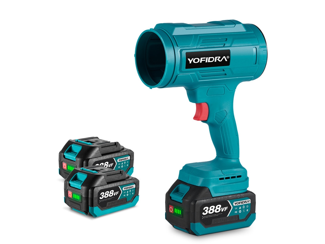 Mini soplador turbo Super Jet de 1200 W, soplador de polvo, con 2 baterías recargables Yofidra