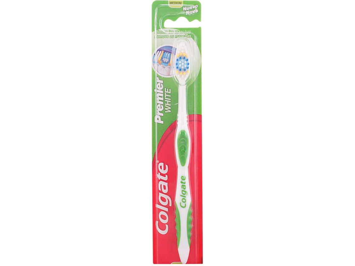 Cepillo de Dientes COLGATE Premier Blanco Cepillo Dental Medio 1 Unidad