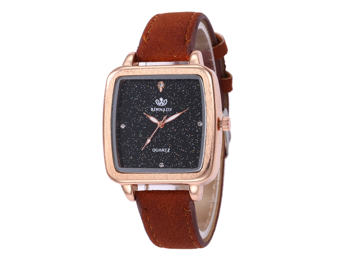 Reloj De Pulsera De Cuarzo Con Correa De Piel Sintética, Diseño Cuadrado Sencillo, Fashion Cafe