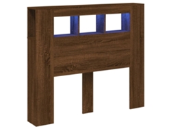 Cabecero LED madera VIDAXL ingeniería roble marrón (120x18,5x103,5 cm)