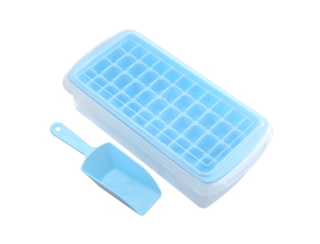 Bandeja de cubitos de hielo con tapa y cubo de basura-bandeja de hielo de plástico,Azul