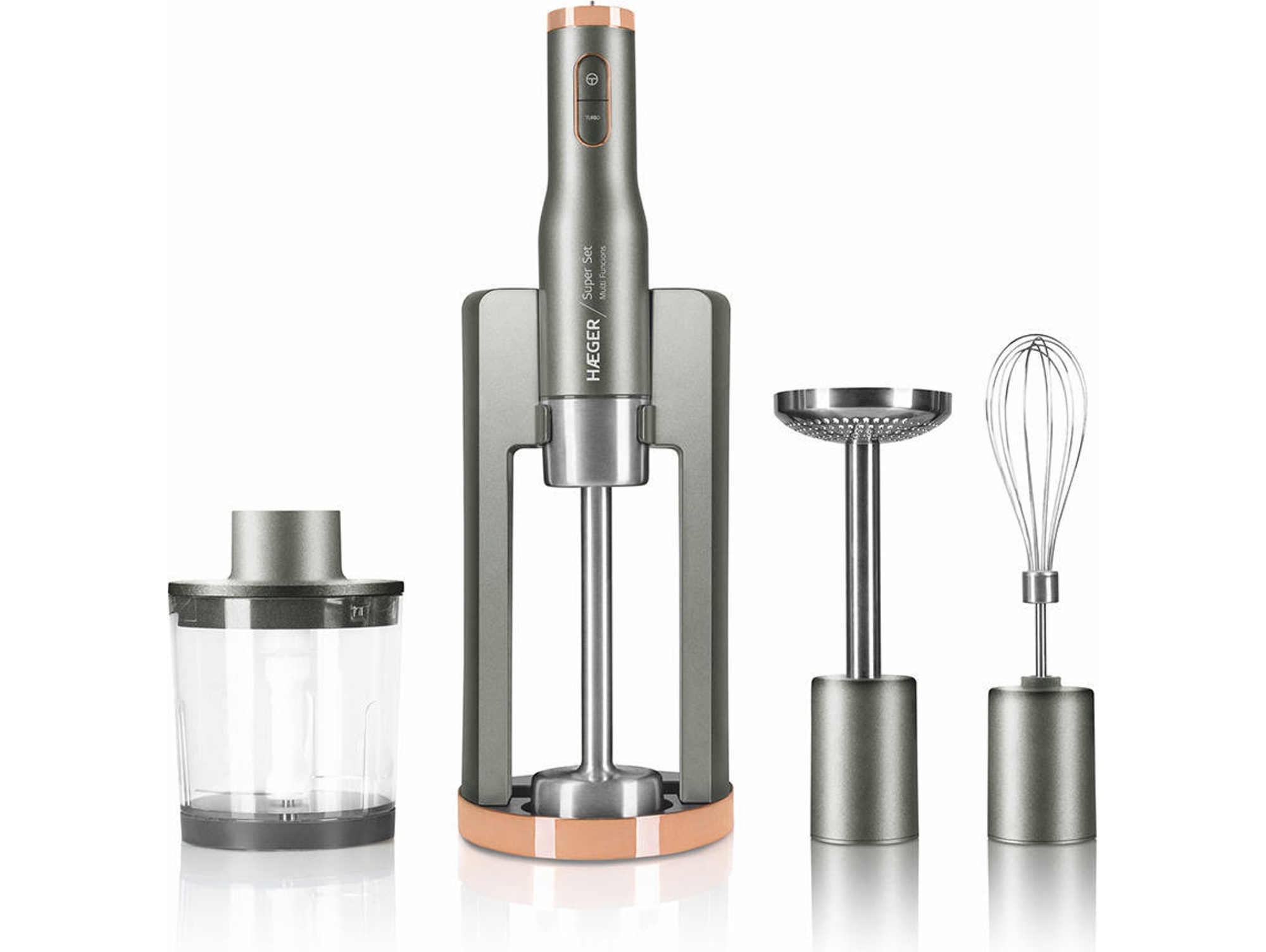 Batidora de Mano + Accesorios HAEGER Super Set (800 W - Inox)