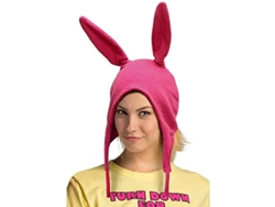 Gorro Rosa Para Adultos Con Orejas De Conejo, De Poliéster Y Lavable A Máquina.