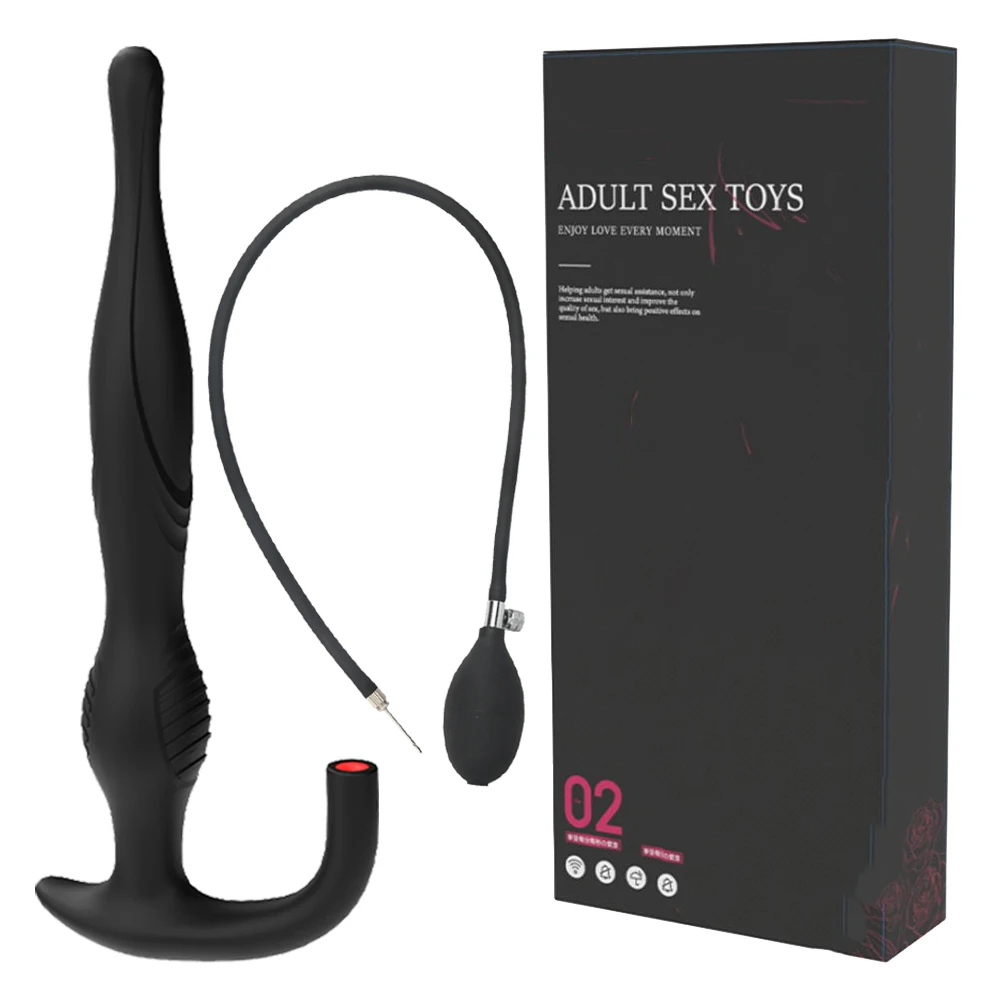 (negro) Tapón Anal Inflable, Dilatador Anal, Juguete Sexual Masculino