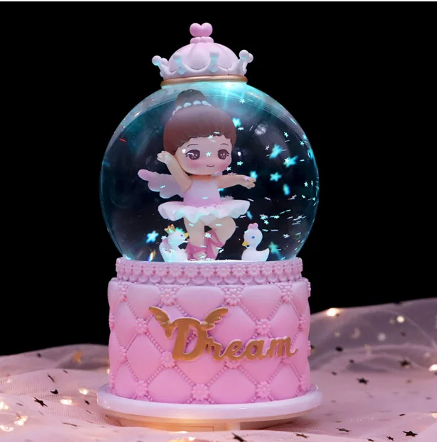 (estilo 3) Caja De Música Con Bola De Cristal De Bailarina, Regalo De San Valentín