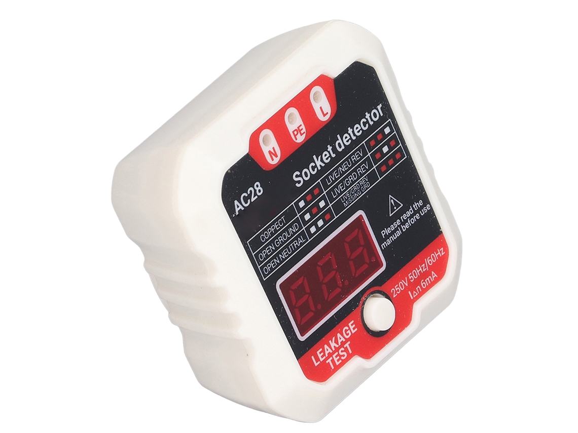 Comprobador De Enchufes Digital Lcd Con Detector De Fase, Cable De Tierra, Polaridad, Fugas Eléctricas, Enchufe Estadounidense, 110 V