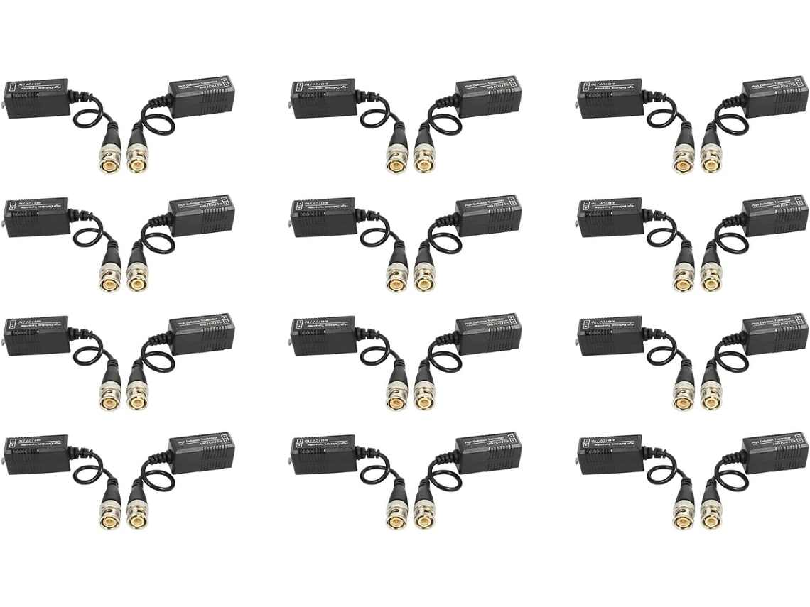Transmisor Y Receptor Balun De Vídeo Pasivo, 12 Unidades, 8 Cables