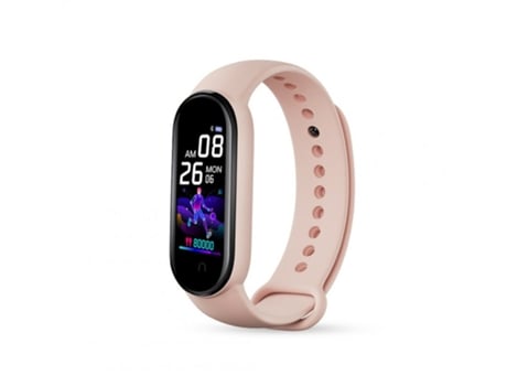 Smartwatch Monitor de ritmo cardíaco a prueba de agua, presión arterial, fitness, deportes, banda inteligente, compatible con iOS, Android, rosa