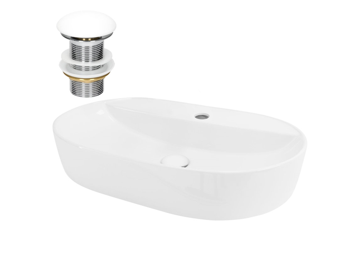 Lavabo ML-DESIGN (60 x 40 x 12 - Cerámica - Blanco)