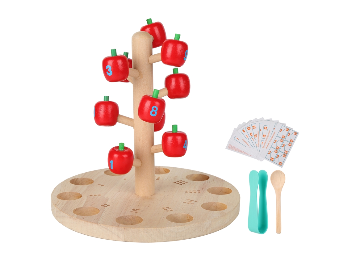 Árbol De Madera Montessori Para Contar, Juego De Números Para Niños De 3 Años En Adelante.