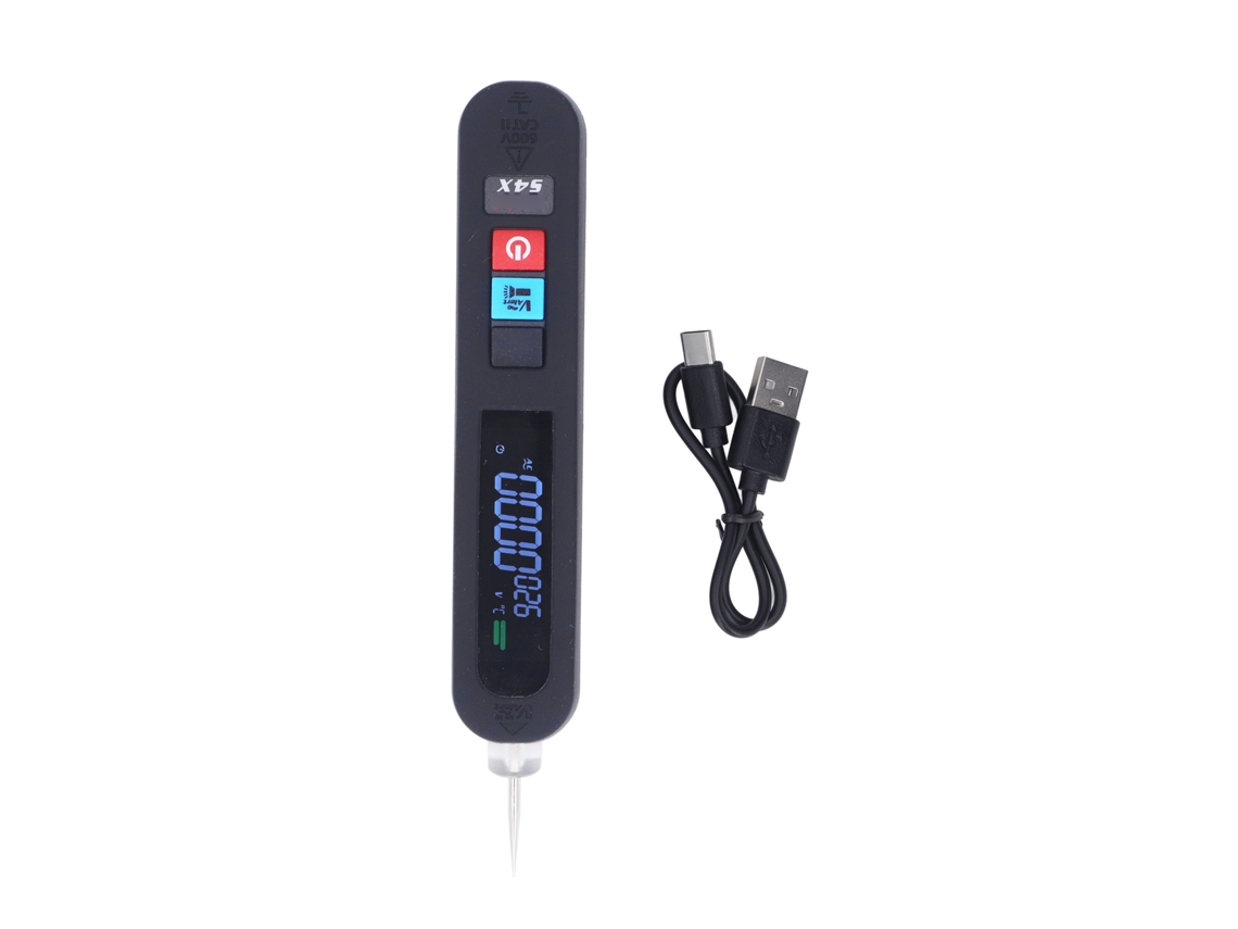 Lápiz Comprobador De Voltaje De Ca Digital Recargable Con Pantalla Lcd Hd: Alta Precisión Para Localizar Roturas De Línea.