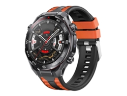 Pulsera para Huawei Watch Ultimate 2 - Silicona bicolor - Hebilla plateada, negra y naranja