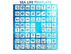 62 Plantillas Huecas Recortadas De Animales Marinos Para Pintar, Ideales Para Manualidades Y Decoración.
